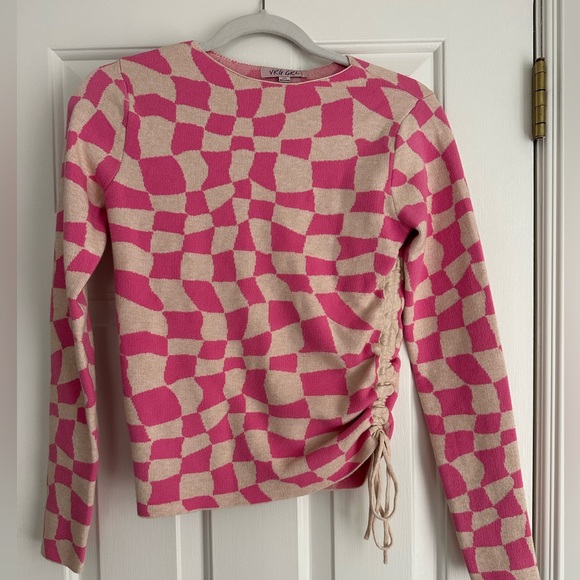 Sweaters - NEW WITH TAGS: VRG GRL Concrete Jungle Check Knit Top - Hot Pink - AUS 10/US 6